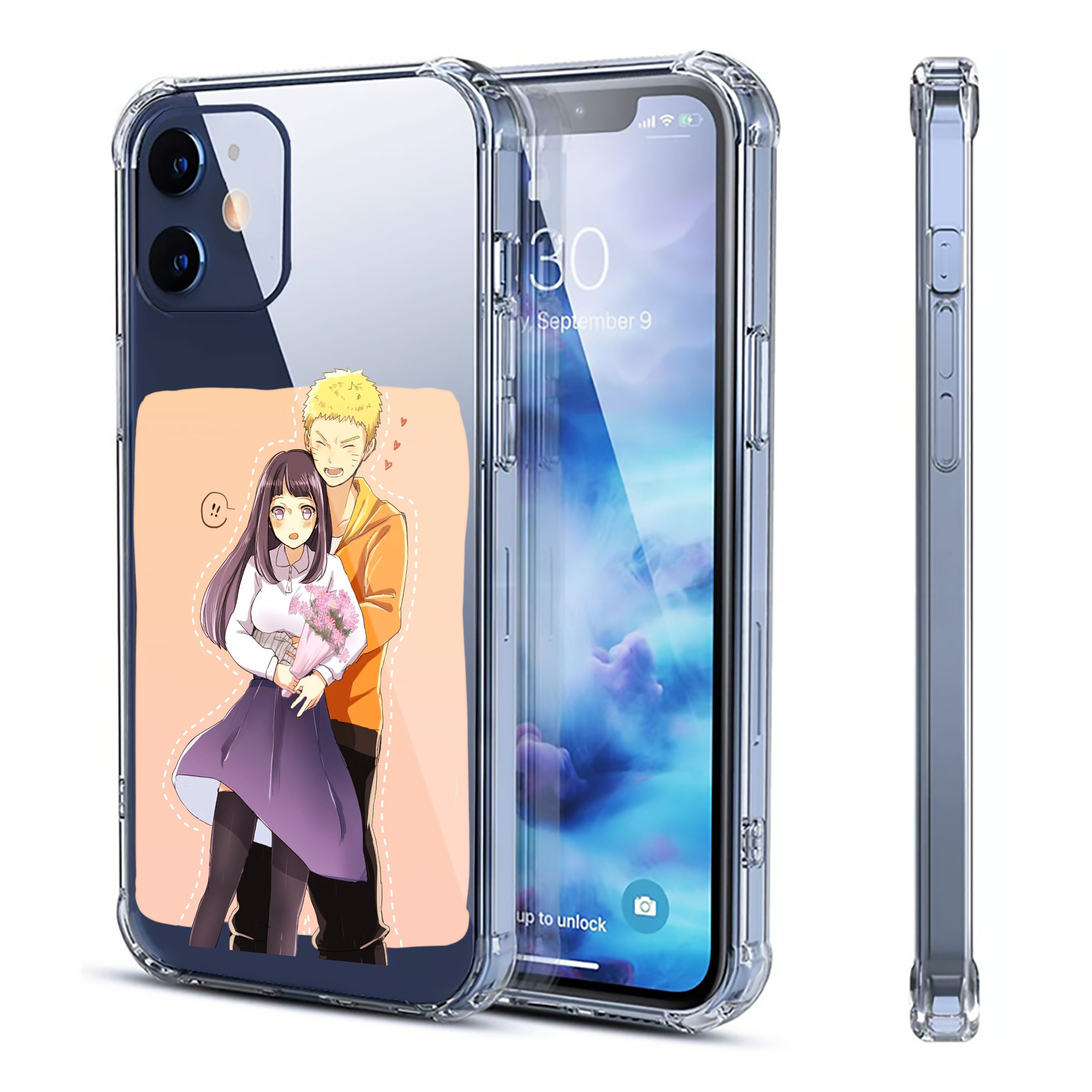 （画像用） NARUTO -ナルト- 日向ヒナタ Hyūga Hinata 【iPhone 12シリーズ対応】透明スマホケース（クリアソフトケース）